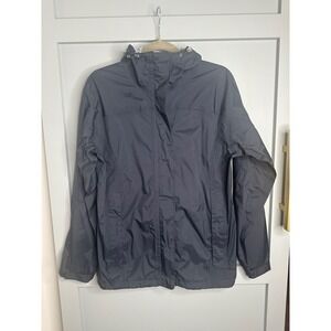LL Bean‎ Women's Rain Jacket Full Zip Hooded Lightweight Gray Coat Size Small